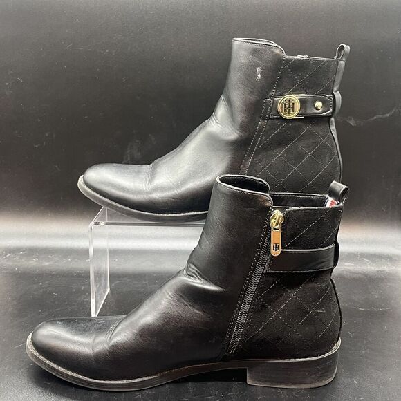 Tommy Hilfiger Isleen black chelsea ankle boot womens 10M - Picture 2 of 9